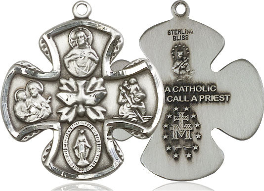 Extel Large Pewter Traditional Catholic 5-Way Cross Cruciform Medal