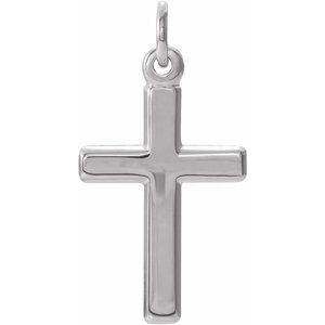 Extel Medium Platinum Mens Womens Religious Cross Pendant Charm