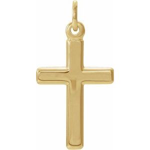 Extel Medium 14K Yellow Gold Mens Womens Religious Cross Pendant