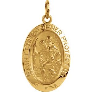 Extel Medium 14K Yellow Gold St. Christopher Medal Charm