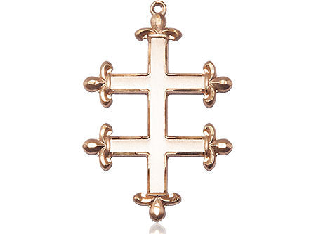 Extel Large 14kt Gold Filled Cross of Lorraine Medal, Made in USA