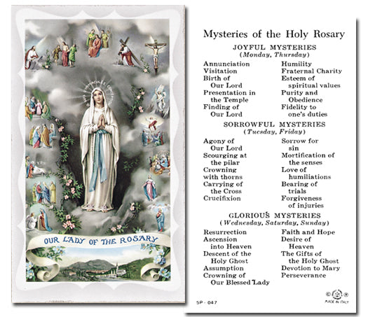 Mysteries of the Rosary Catholic Prayer Holy Card Pack of 100