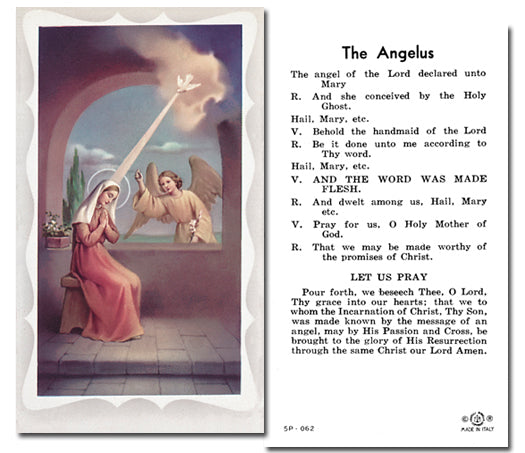 The Angelus Catholic Prayer Holy Card with Prayer on Back, Pack of 100