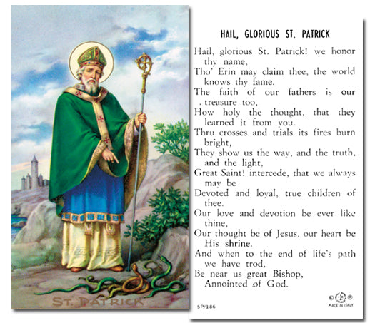 Saint Patrick Catholic Prayer Holy Card with Prayer on Back, Pack of 100
