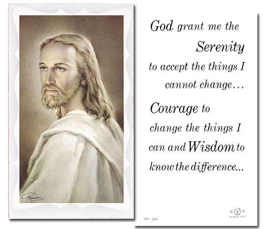 Serenity Prayer Catholic Prayer Holy Card with Prayer on Back, Pack of 100