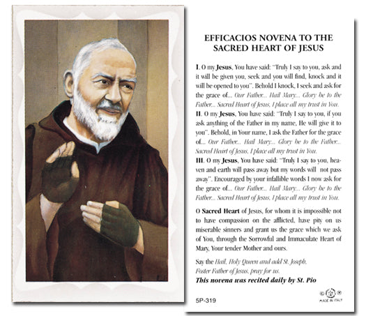 Saint Pio Catholic Prayer Holy Card with Prayer on Back, Pack of 100
