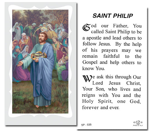 Saint Philip Catholic Prayer Holy Card with Prayer on Back, Pack of 100