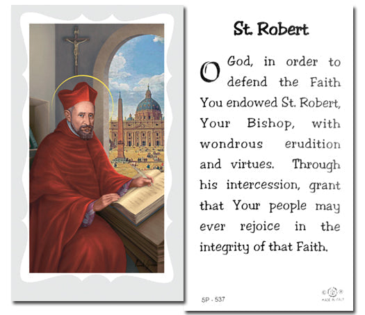 Saint Robert Catholic Prayer Holy Card with Prayer on Back, Pack of 100