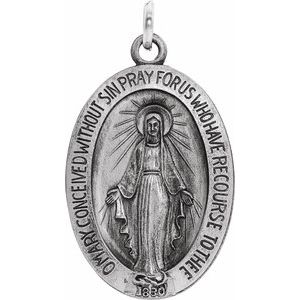 Extel Medium Sterling Silver Mens Womens Religious Medal Charm