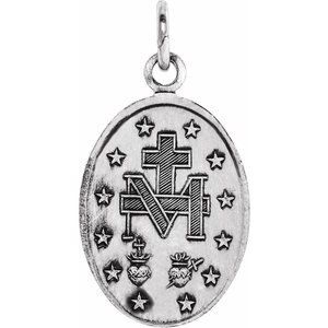 Extel Large Sterling Silver Religious Catholic Medal Charm
