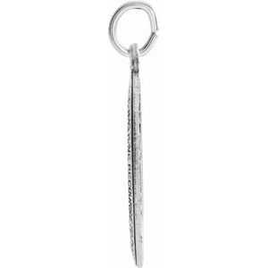 Extel Medium 14K White Gold Religious Medal Pendant Charm