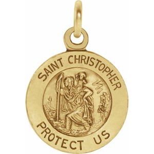 Extel Small 14K Yellow Gold Womens St. Christopher Medal Charm