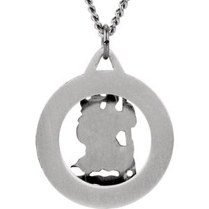 Extel Large Sterling Silver St. Christopher Pendant Charm