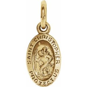 Extel Small 14K Yellow Gold Womens St. Christopher Medal Pendant