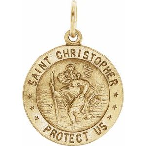 Extel Medium 14K Yellow Gold St. Christopher Medal Charm