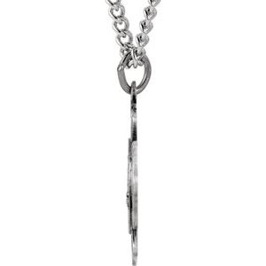 Extel Medium Sterling Silver Mens Catholic St. Florian Medal Pendant