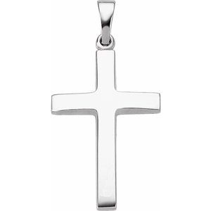 Extel Medium 14K White Gold Religious Cross Pendant Charm