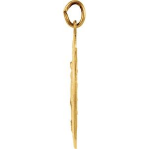 Extel Medium 14K Yellow Gold Oval Religious Catholic Medal