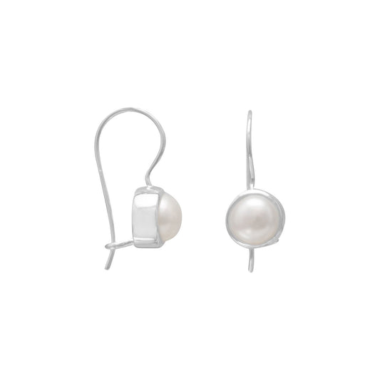 Extel 6mm White Cultured Freshwater Pearl Earrings on Euro Wire