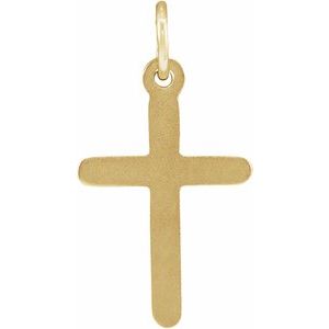Extel Medium 14K Yellow Gold Mens Womens Religious Cross Pendant