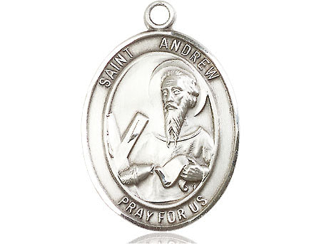 Extel Large Oval Pewter St. Andrew the Apostle Medal, Made in USA
