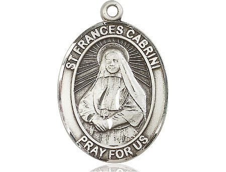 Extel Large Oval Pewter St. Frances Cabrini Medal, Made in USA