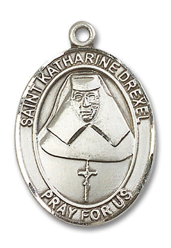 Extel Large Oval Sterling Silver St. Katharine Drexel Medal, Made in USA