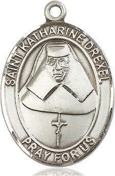 Extel Large Oval Sterling Silver St. Katharine Drexel Medal, Made in USA