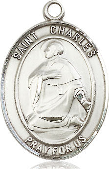 Extel Large Oval  Pewter St. Charles Borromeo Medal, Made in USA