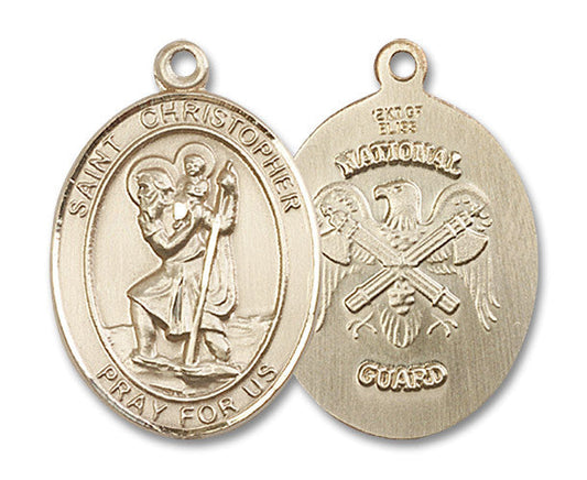 Extel Oval Large 14kt Gold Filled St Christopher Medal
