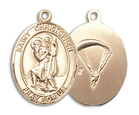 Extel Oval Large 14kt Gold Filled St. Christopher Medal