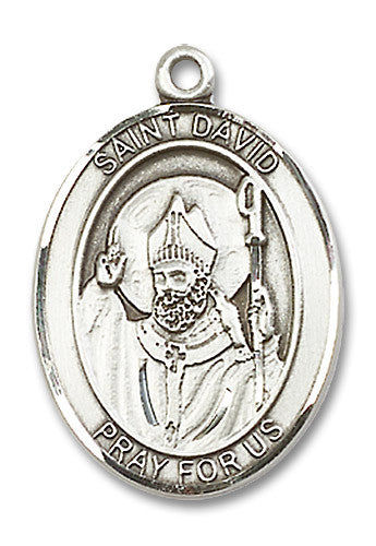 Extel Large Oval Sterling Silver St. David of Wales Medal, Made in USA