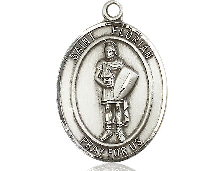 Extel Large Oval  Pewter St. Florian Medal, Made in USA