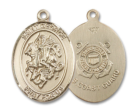 Extel Oval Large 14kt Gold Filled St George Coast Guard Medal