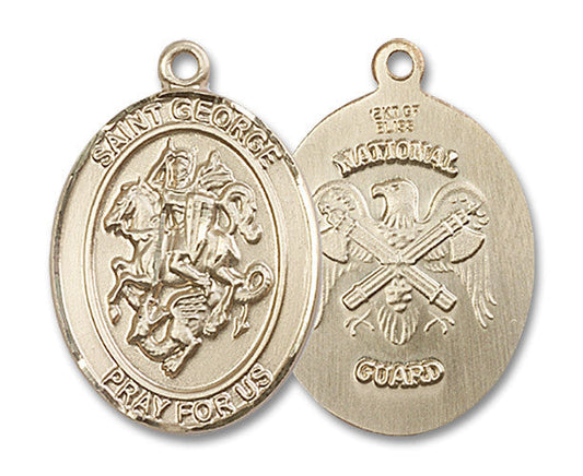 Extel Oval Large 14kt Gold Filled St George Medal Made in USA