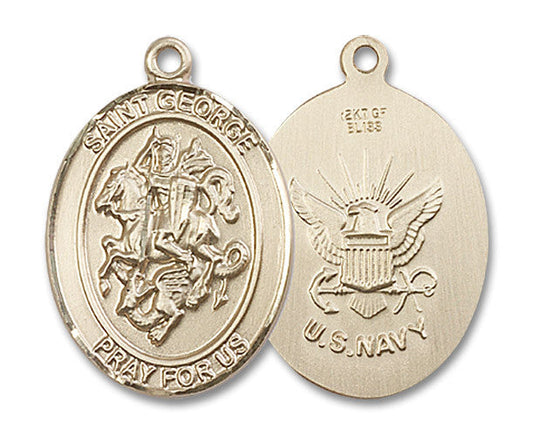 Extel Oval Large 14kt Gold Filled St George Navy Medal