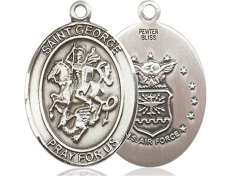 Extel Oval Large Pewter St George Air Force Medal Made in USA