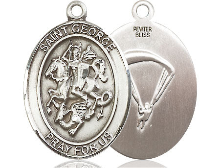 Extel Oval Large Pewter St George Paratrooper Medal Made in USA
