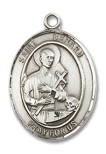 Extel Large Oval Sterling Silver St. Gerard Majella Medal, Made in USA