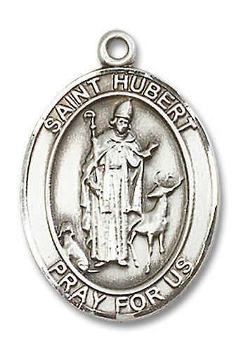 Extel Large Oval Sterling Silver St. Hubert of Liege Medal, Made in USA