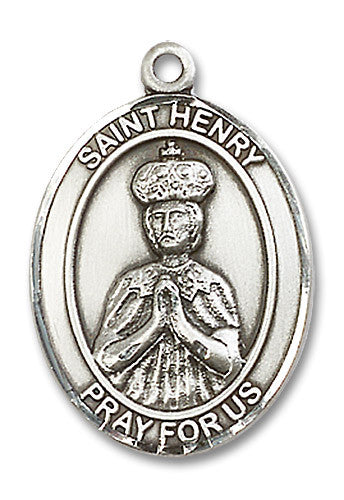 Extel Large Oval Sterling Silver St. Henry II Medal, Made in USA