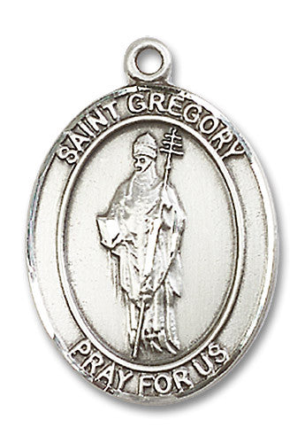 Extel Large Oval Sterling Silver St. Gregory the Great Medal, Made in USA