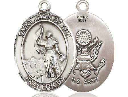 Extel Oval Large Pewter St Joan of Arc Army Medal Made in USA