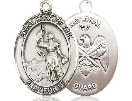 Extel Oval Large Pewter St Joan of Arc Medal Made in USA