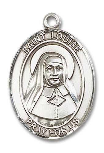 Extel Large Oval Sterling Silver St. Louise de Marillac Medal, Made in USA