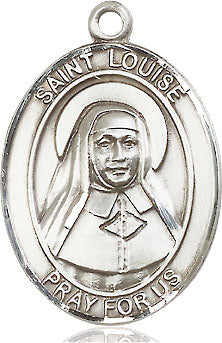 Extel Large Oval Sterling Silver St. Louise de Marillac Medal, Made in USA