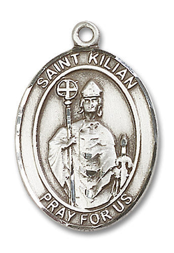 Extel Large Oval Sterling Silver St. Kilian Medal, Made in USA