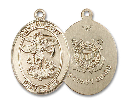 Extel Oval Large 14kt Gold Filled St Michael Medal Made in USA