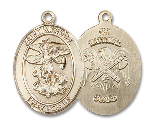 Extel Oval Large 14kt Gold Filled St Michael Medal USA