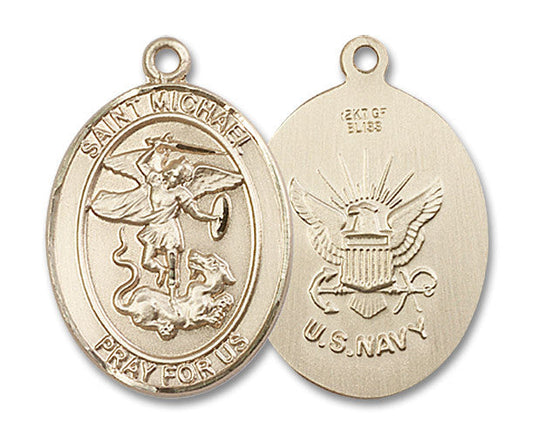 Extel Oval Large 14kt Gold Filled St Michael Navy Medal